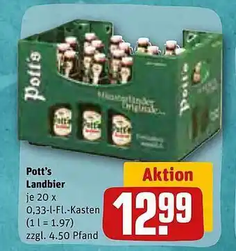 REWE Kaufpark Pott's landbier Angebot