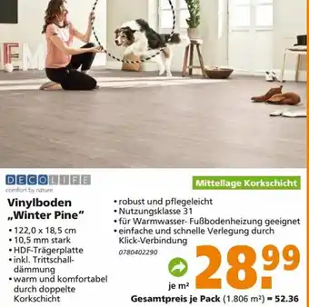 Globus Baumarkt DecoLife Vinylboden Winter Pine Angebot