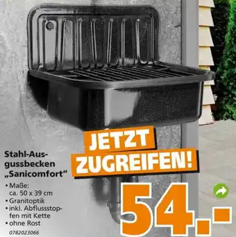 Globus Baumarkt Stahl Ausgussbecken ,,Sanicomfort" Angebot