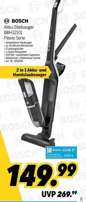 MEDIMAX Bosch akku-stielsauger bbh32101 Angebot