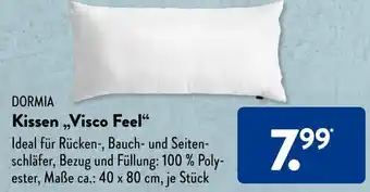 Aldi Süd Dormia Kissen ,,Visco Feel" Angebot