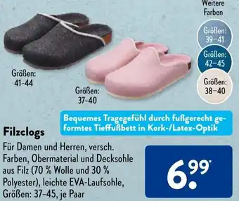 Aldi Süd Filzclogs Angebot