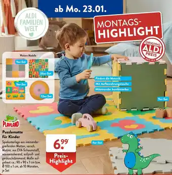 Aldi Süd Playland Puzzlematte für Kinder Angebot