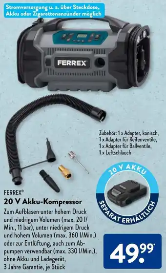 Aldi Süd Ferrex 20 V Akku Kompressor Angebot