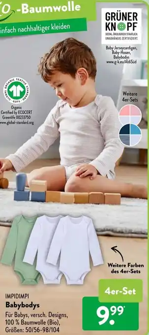 Aldi Süd Impidimpi Babybodys 4er Set Angebot