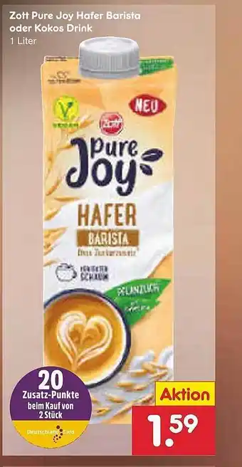 Netto Marken-Discount Zott pure joy hafer barista oder kokos drink Angebot