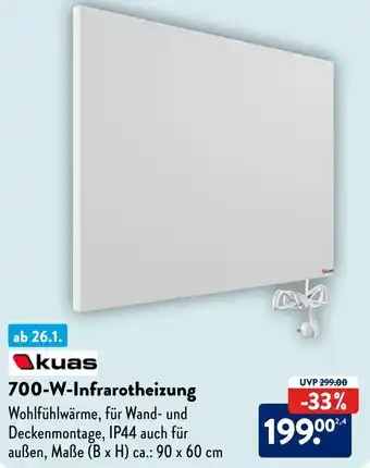 Aldi Süd Kuas 700-W-Infrarotheizung Angebot