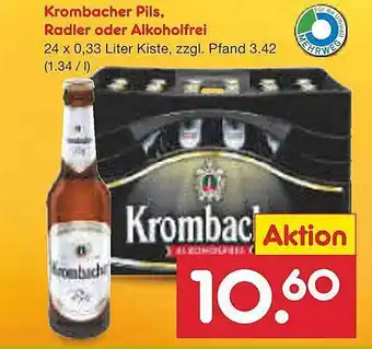 Netto Marken-Discount Krombacher pils, radler oder alkoholfrei Angebot