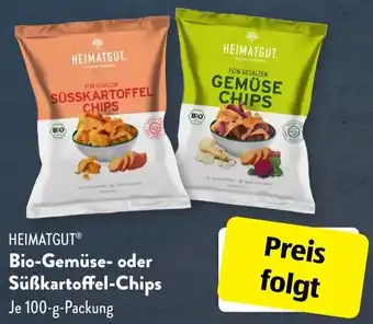 Aldi Süd Heimatgut Bio Gemüse oder Süßkartoffel Chips 100 g Packung Angebot