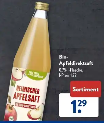 Aldi Süd Bio Apfeldirektsaft 0,75 L Flasche Angebot