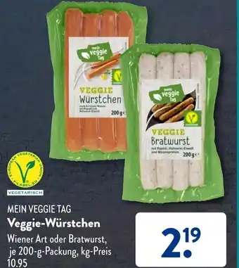 Aldi Süd Mein Veggie Tag Veggie Würstchen 200 g Packung Angebot