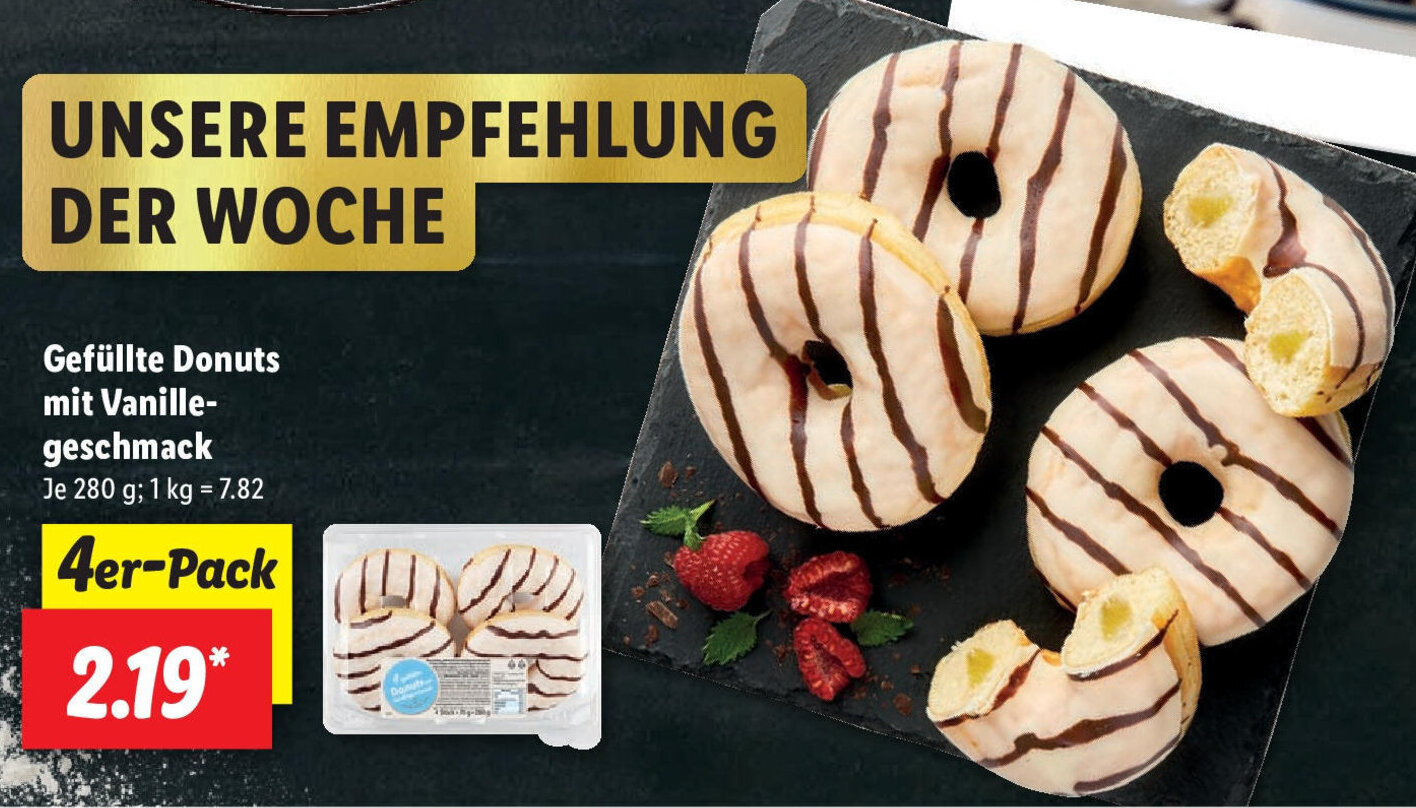 Gefüllte Donuts mit Vanillegeschmack 280 g Angebot bei Lidl