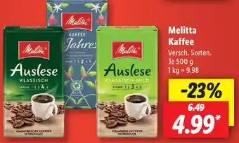 Lidl Melitta Kaffee 500 g Angebot