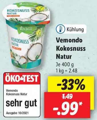 Lidl Vemondo Kokosnuss Natur 400 g Angebot