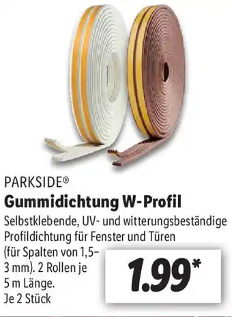 Lidl Parkside Gummidichtung W-Profil Angebot