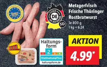 Lidl Metzgerfrisch Frische Thüringer Rostbratwurst 800 g Angebot