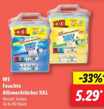 Lidl W5 Feuchte Allzwecktücher XXL 4x80 Stück Angebot