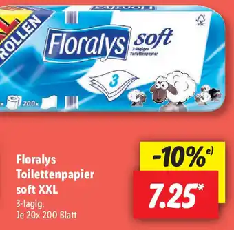 Lidl Floralys Toilettenpapier soft XXL 3-lagig, 20x200 Blatt Angebot