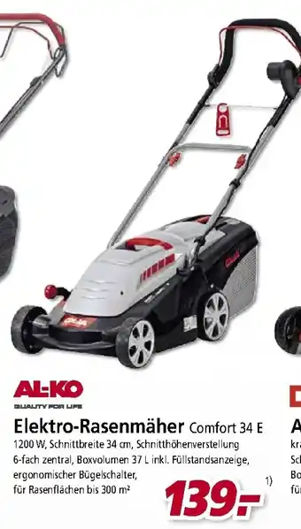 bauSpezi Alko Elektro Rasenmäher Comfort 34 E Angebot