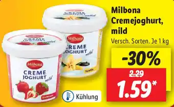 Lidl Milbona Cremejoghurt, mild 1 kg Angebot
