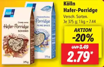 Lidl Kölln Hafer Porridge 375 g Angebot