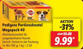 Lidl Pedigree Portionsbeutel Megapack 40 Angebot