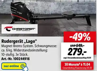 Lidl Christopeit Rudergerät ,,Lago" Angebot