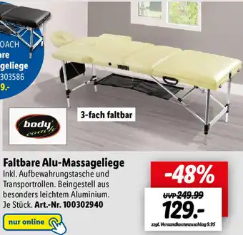 Lidl Body Coach Faltbare Alu Massageliege Angebot