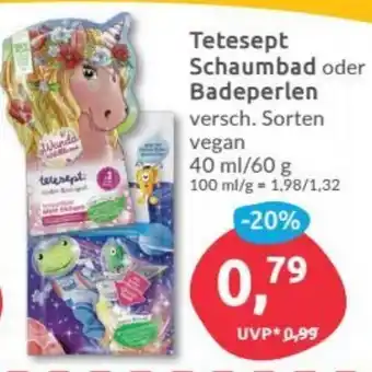 Budni Tetesept Schaumbad oder Badeperlen 40ml/60g Angebot