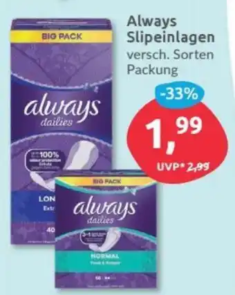 Budni Always Slipeinlagen Angebot