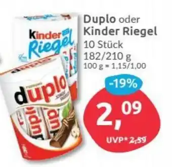 Budni Duplo oder Kinder Riegel 182/210g Angebot