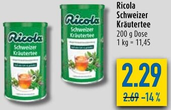 diska Ricola Schweizer Kräutertee 200 g Dose Angebot