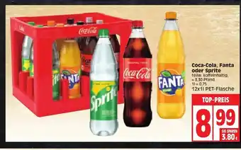 Edeka Coca Cola, Fanta oder Sprite 12x1L Angebot