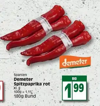 Edeka Demeter Spitzpaprika rot 180g Angebot