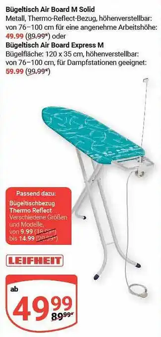 Globus Bügeltisch air board m solid Angebot