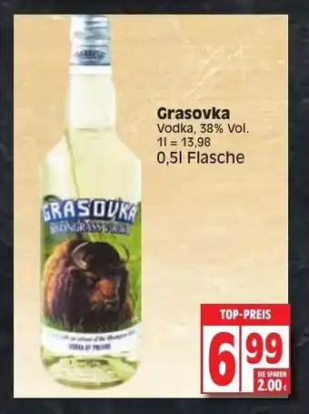 Edeka Grasovka Vodka 0,5L Angebot