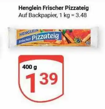 Globus Henglein frischer pizzateig Angebot