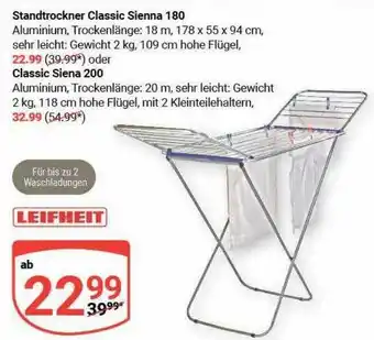 Globus Standtrockner classic sienna 180 oder classic 200 leifheit Angebot