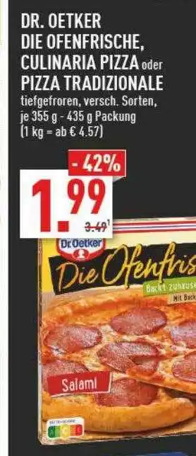 Marktkauf Dr oetker die ofenfrische, culinaria pizza oder tradizionale Angebot