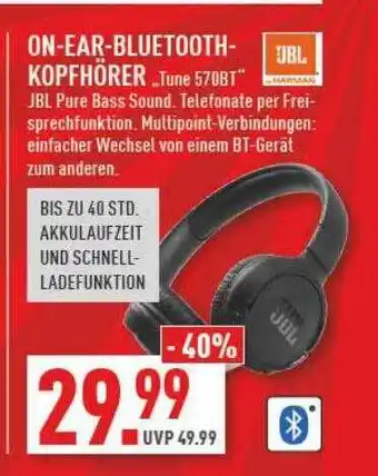 Marktkauf Jbl on-ear-bluetooth-kopfhörer „tune 570bt“ Angebot