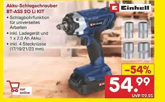 Netto Marken-Discount Einhell akku-schlagschrauber bt-ass 20 li kit Angebot