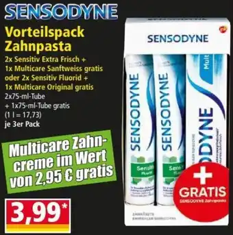 Norma Sensodyne Vorteilspack Zahnpasta 2x75 ml Tube Angebot