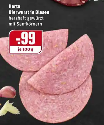 REWE Herta Bierwurst in Blasen 100g Angebot