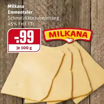 REWE Milkana Emmentaler 100g Angebot