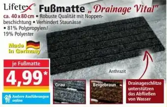 Norma Lifetex Fußmatte ,,Drainage Vital" Angebot