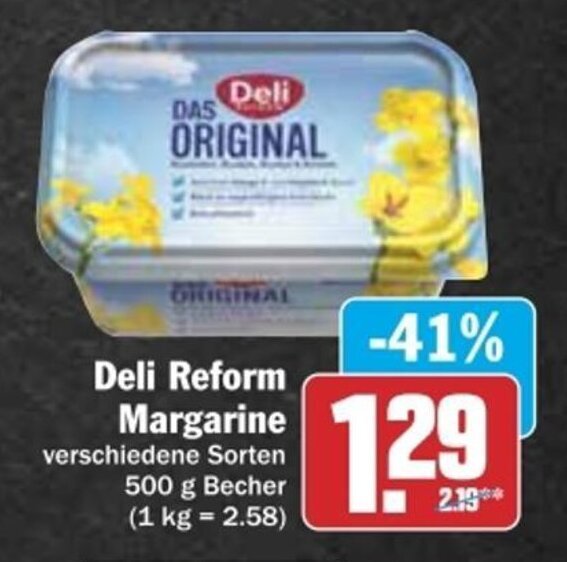 Deli Reform Margarine 500 g Angebot bei dodenhof