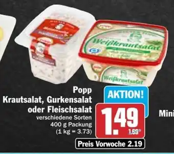 dodenhof Popp Krautsalat, Gurkensalat o. Fleischsalat 400 g Angebot