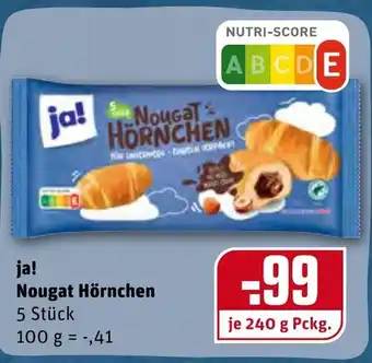 REWE ja! Nougat Hörnchen 240g Angebot