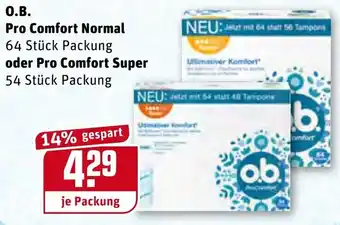 REWE O. B. Pro Comfort Normal oder Pro Comfort Super Angebot