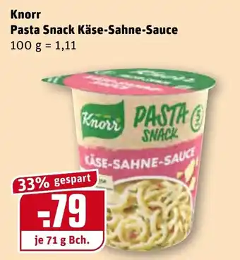 REWE Knorr Pasta Snack Käse Sahne Sauce 71g Angebot